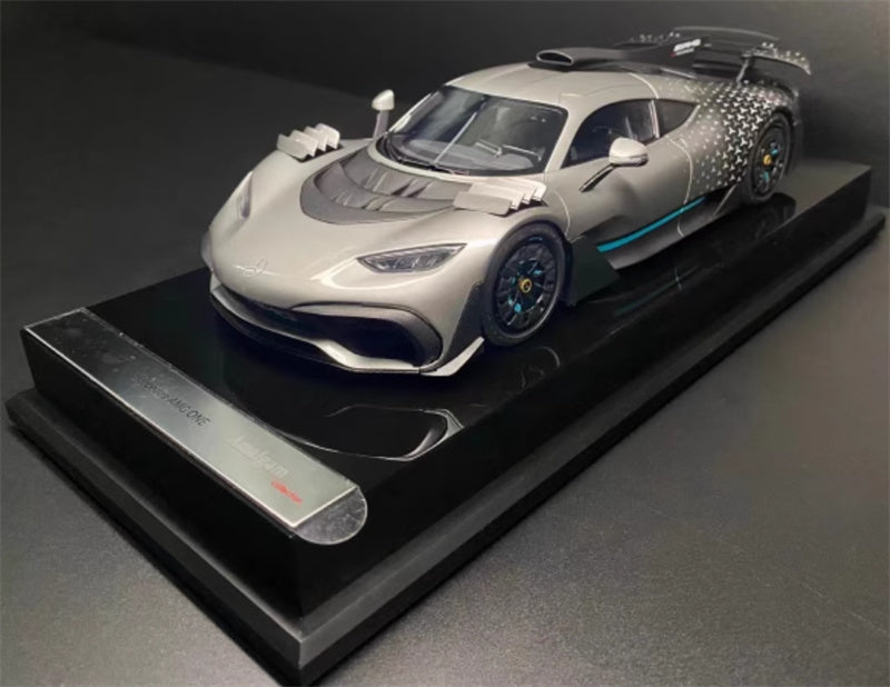 Amalgam Mercedes Benz AMG ONE sports car silver 1:18 Car Pre-built Model view9