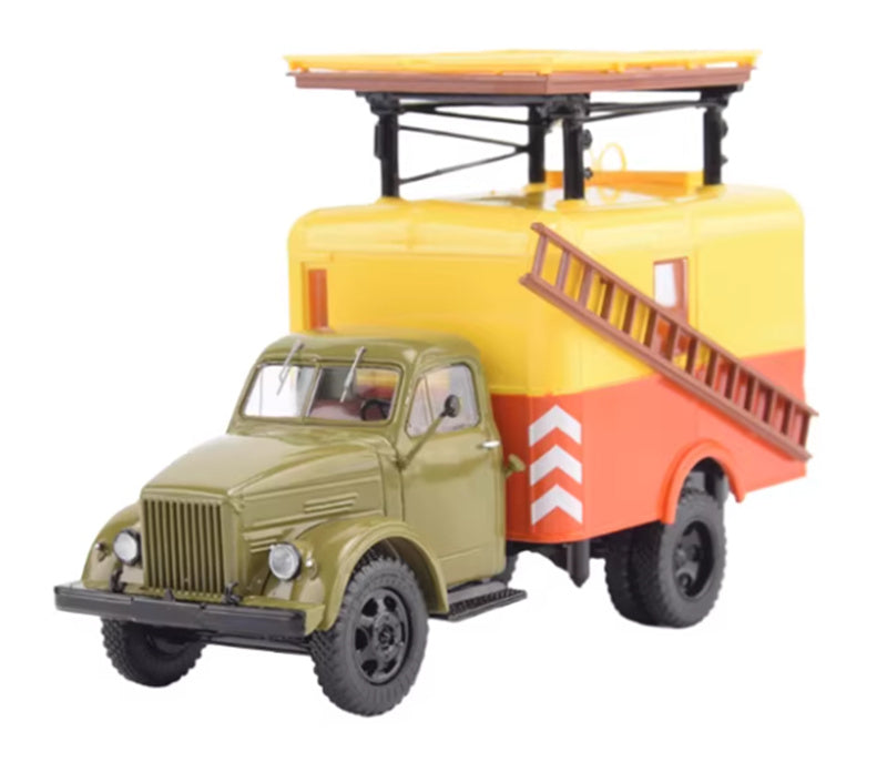 StartScaleModels Russian Gaz-51A telescopic high-altitude operation Maintenance Truck 1:43 Truck Pre-built Airliner Model Display view1