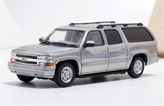 MK Miniatures 2003 Chevrolet Suburban SUV Silver clear brushed version 1:64 Car Pre-built Model view1
