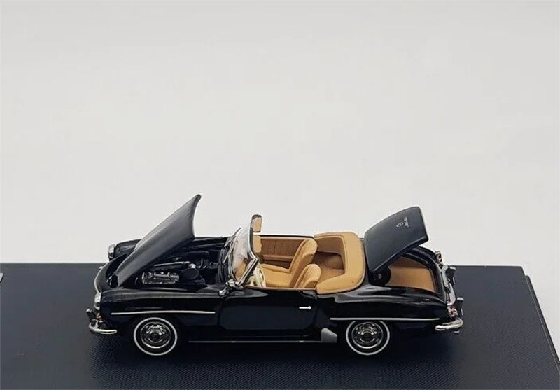 GFCC Mercedes Benz 190SL Convertible Luxury Classic Black 1957 Soft top 1:64 car Pre-built Model view6