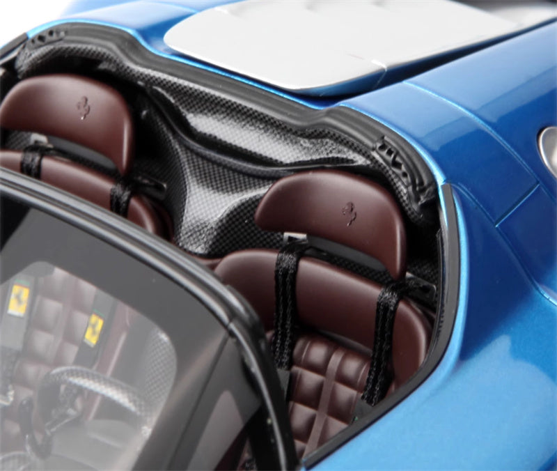 BBR MODELS Ferrari Daytona SP3 Convertible Blue Carbon fiber base Brown Seat Limited Edition 1:18 Car Pre-built Model view9