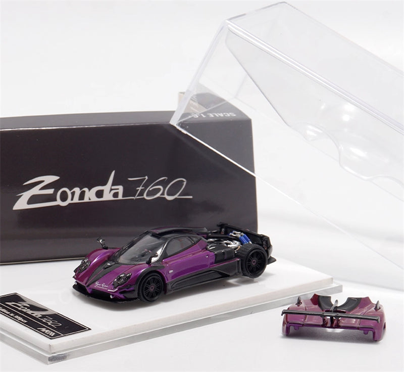 HKM Premium Pagani Zongta 760 hardtop Purple Limited Edition 999PCS ONLY 1:64 Car Pre-built Model view1