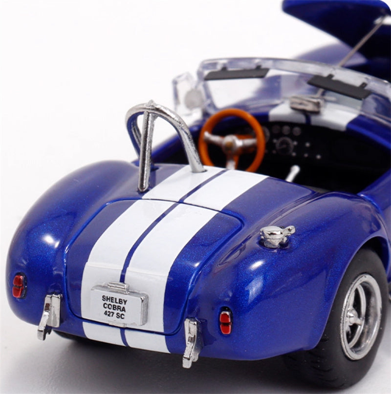 Fine works 64 Ford SHELBY 427S/C COBRA Limited Edition 499PCS ONLY Blue convertible with white stripes 1:64 Car Pre-built Model view10