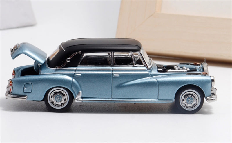 GFCC Mercedes Benz 300D 1959 Convertible Ice Blue LHD 1:64 car Pre-built Model view2