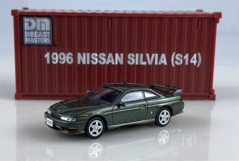 CATERPILLAR NISSAN SILVIA S14 green Right hand drive 1:64 Car Pre-built Model