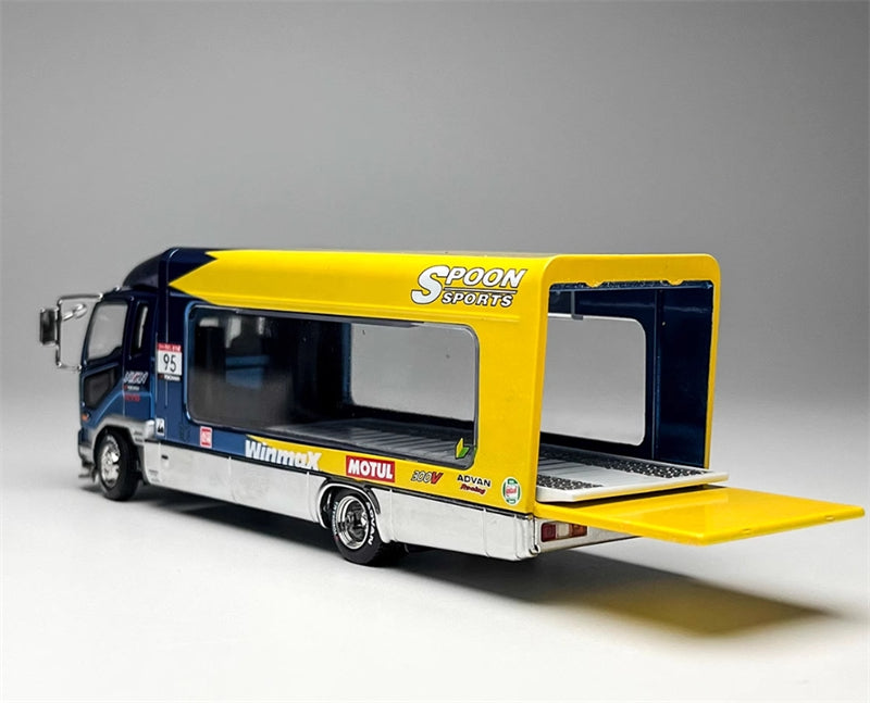GCD Mitsubishi Mk2 fuso lifting type container truck transport SPOON sports Electroplated Blue RHD 1:64 Truck Pre-built Model view8