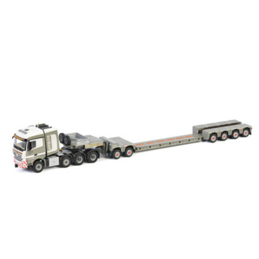 WSI BENZ AROCS MP4 2.300 STREAM SPACE 8X6 LOW LOADER  EURO 4 AXLE DOLLY  2 AXLE AFFOLTER 1/50 DIECAST Truck