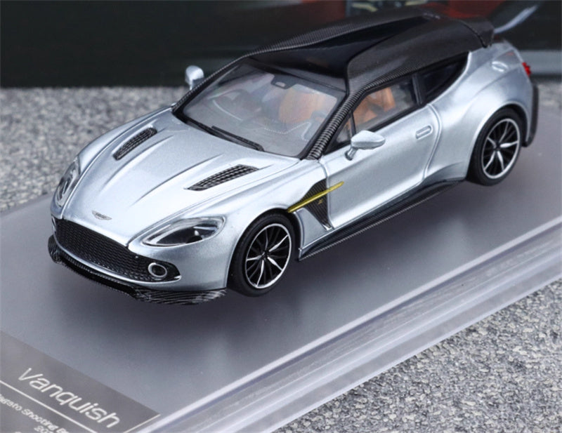 KING MODEL Aston Martin Vanquish Zagato Shooting Brake 2018 silver Limited Edition 999PCS ONLY 1:64 Car Pre-built Model view1