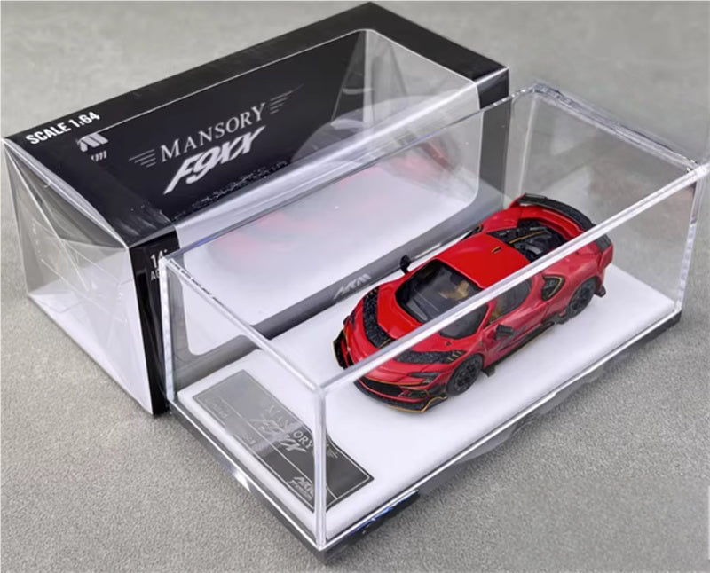 HKM Premium Mansory modified version Ferrari SF90 F9XX supercar Red hardtop Limited Edition 1:64 Car Pre-built Airliner Model Display view8