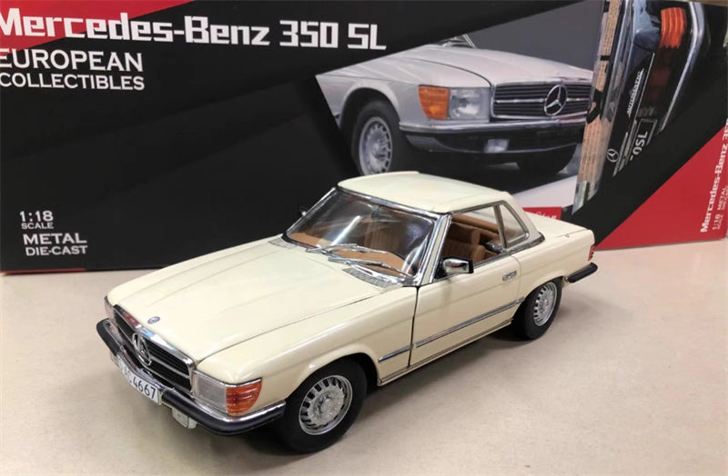 Sun Star Mercedes Benz 350SL 1977 Off white 1:18 Car Pre-built Model