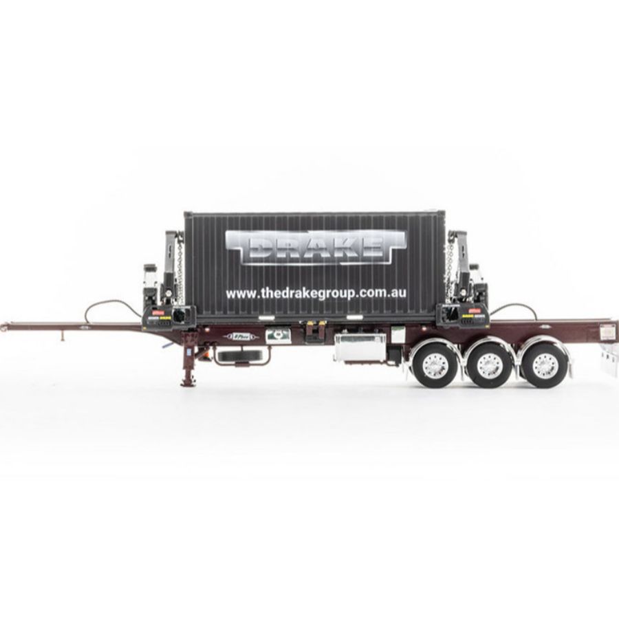 Drake O’Phee BoxLoader  Vintage Container trailer Burgundy 1/50 DIECAST Truck