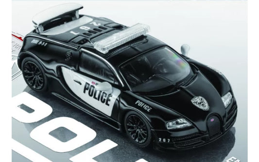 1:64 Bugatti Veyron Super Sport   Mortal Model Black police car Limited Edition 299PCS ONLY DIECAST Model