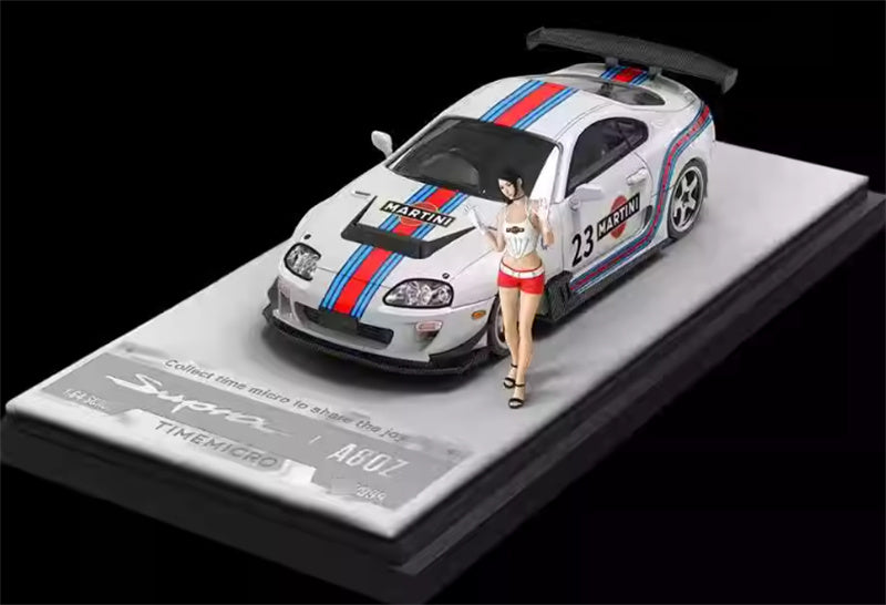 TimeMicro Toyota Supra A80Z Martini w/ Figure version White base Limited Edition 999PCS ONLY 1:64 Car Pre-built Model view1