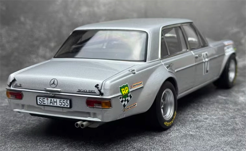 1:18 Mercedes Benz 300SEL 6.8 24-hour Spa 1971 silver  MINICHAMPS #12 DIECAST Car Model
