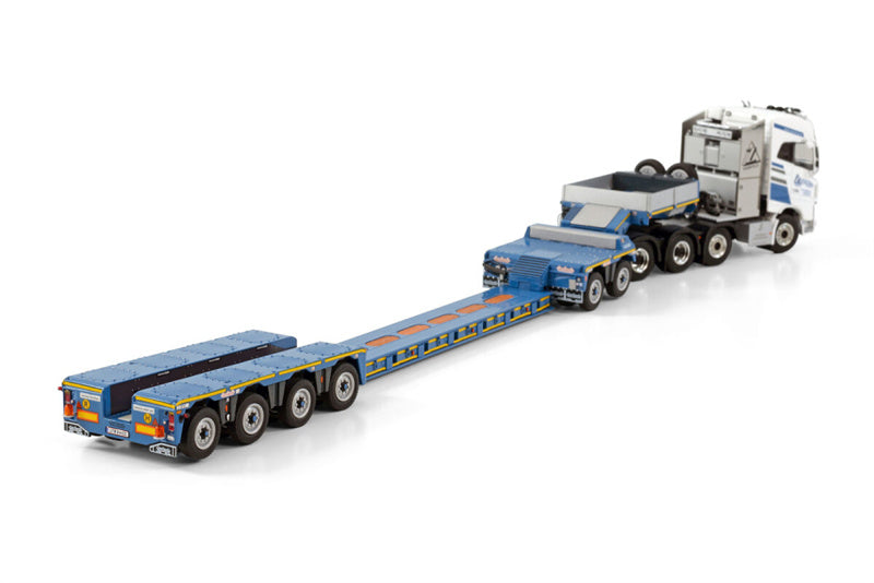 WSI VOLVO FH4 GLOBETROTTER 8X4 LOW LOADER - 4 AXLE + DOLLY - 2 AXLE ZÖCHLING 1/50 DIECAST Truck Lorry