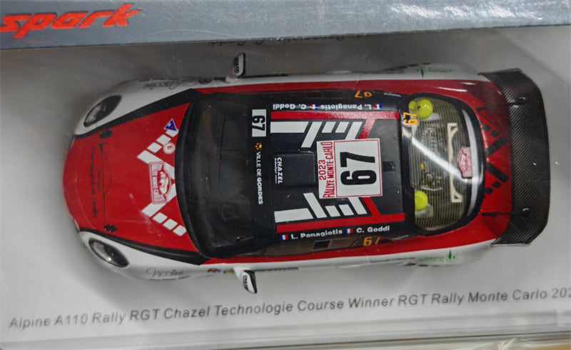Spark Alpine A110 Rally RGT Chazel Technologie Course Winner RGT Rally Monte Carlo 2023 1:43 Car Pre-built Model view9