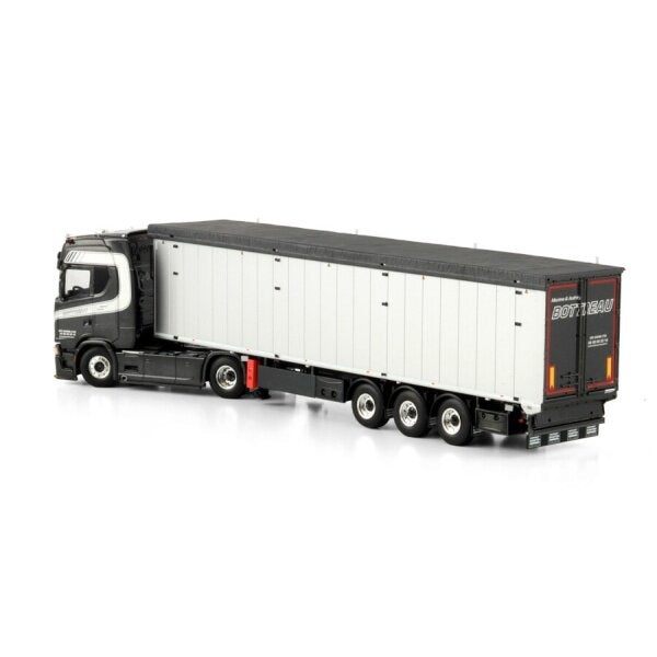 1:50 SCANIA BOTTREAU S CS20H 4X2 TRAILER 3 AXLE WSI Black Diecast Model