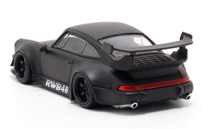 DECODE Porsche RWB 964 matte black wheels RAUH - Welt 1:64 Car Pre-built Model view2
