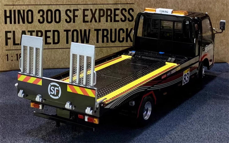 TINY Hino 300 SF Express Flatbed Trailer 1:18 Truck Pre-built Model
