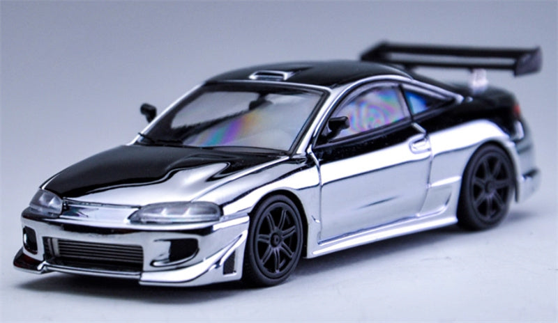 Transcend Model Mitsubishi Eclipse silver plating 1:64 Car Pre-built Model view1