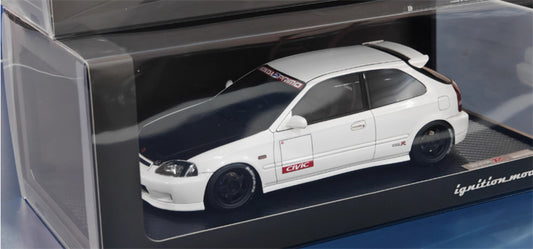 IGNITION MODEL Honda Civic EK9 Type R White 1:18 Car Pre-built Model view2