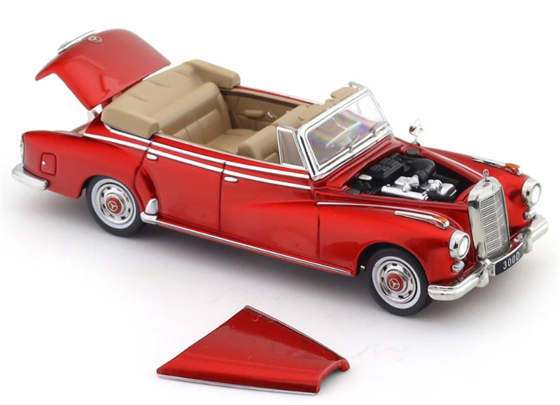 GFCC Mercedes Benz 300D 1959 Convertible Metallic Red LHD 1:64 car Pre-built Model view3