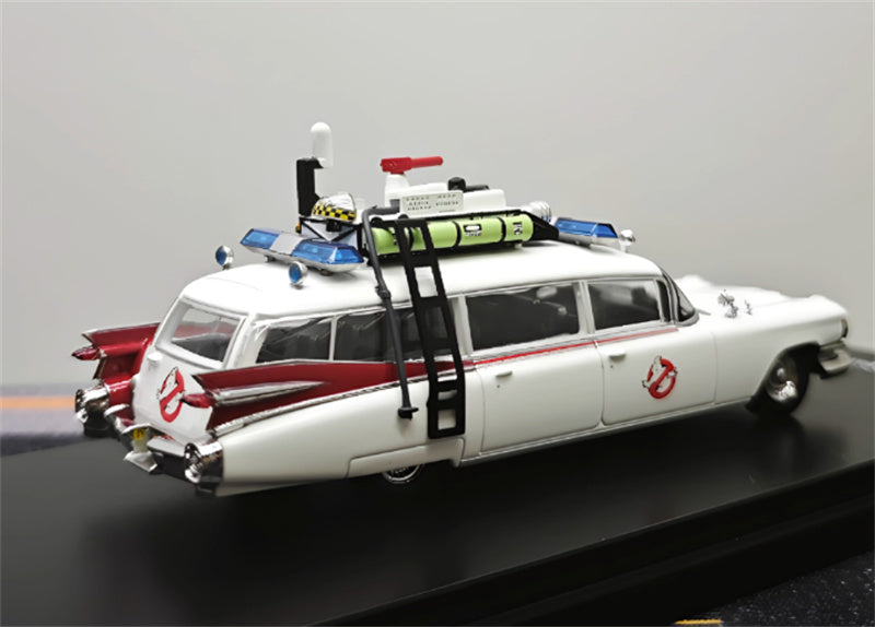 YS Model Cadillac Miller Ecto-1 first generation White 1:64 Car Pre-built Model view2