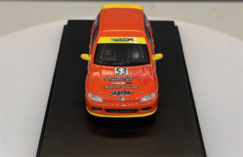 SW Honda Civic EG6 Orange 53# Limited Edition 499PCS ONLY 1:64 Car Pre-built Model view5
