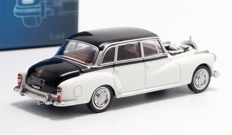 GFCC Mercedes Benz 300D 1959 vintage Car Black White Double Limited Edition 300PCS ONLY LHD 1:64 car Pre-built Model view5