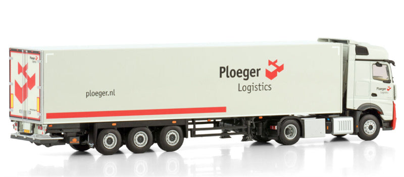 WSI ACTROS MP5 BIG SPACE 4X2 BOX TRAILER - 3 AXLE Ploeger Logistics 1:50 Truck Pre-built Model
