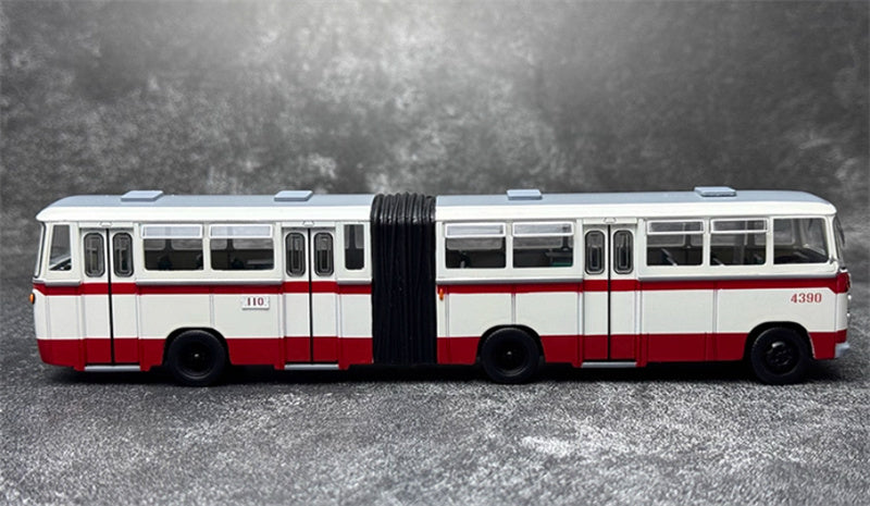 Beijing Public Transport Jinghua BK662 110 Road Articulated bus White Road Sign 1:64 Bus Pre-built Model view3