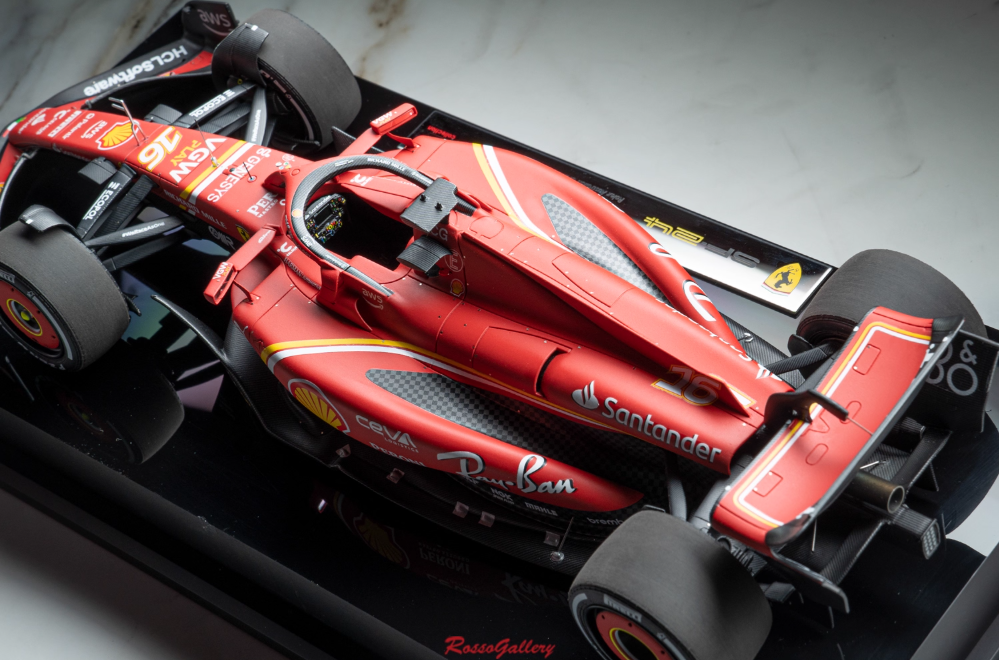 Amalgam Ferrari SF24 Racing Australian Grand Prix Leclerc #16 Santander V-Power VGW Play aws Palantir Richard Mille Ceva HCLSoftware Peroni Ray-ban 1:18 Car Pre-built Model view4