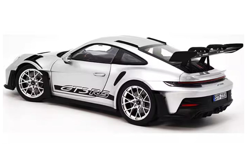 NOREV 2022 Porsche 911 GT3 RS GT Coupe Silver Silver top cover 1:18 Car Pre-built Model view3