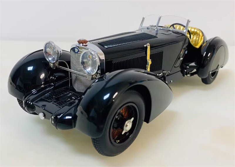 CMC Mercedes Benz SSK Trossi 1932 The Black Prince 25th Anniversary Commemorative w/ Gold Coin black Limited Edition 600PCS ONLY 1:18 Car Pre-built Model view1