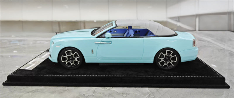 HH Model Rolls Royce Convertible Dawn BB Edition Mint Green 1:18 Car Pre-built Model view4