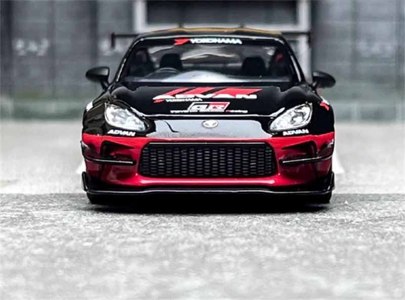 MINIGT Toyota GR86 HKS TYPE R ADVAN Coating 2022 Tokyo Auto Salon red-black 1:64 Car Pre-built Model view6