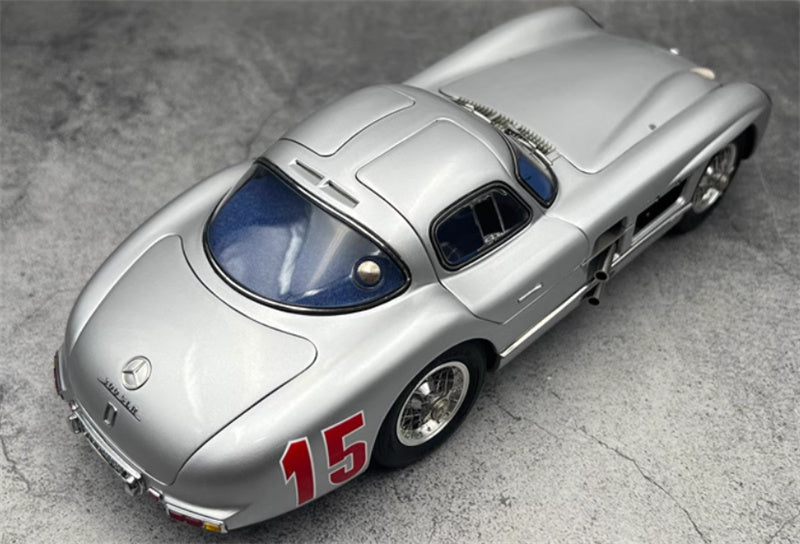 CMC Mercedes Benz 300 SLR Uhlenhaut Coupe GP Sweden 1955 #15 silver Limited Edition 1:18 Car Pre-built Model view11