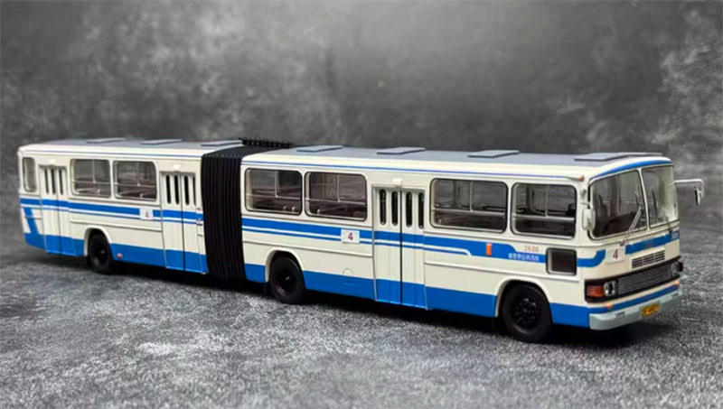 Beijing Public Transport Jinghua BK670 Yellow River Grand Passage 4 Road articulated bus blue 1:64 Bus Pre-built Model view5
