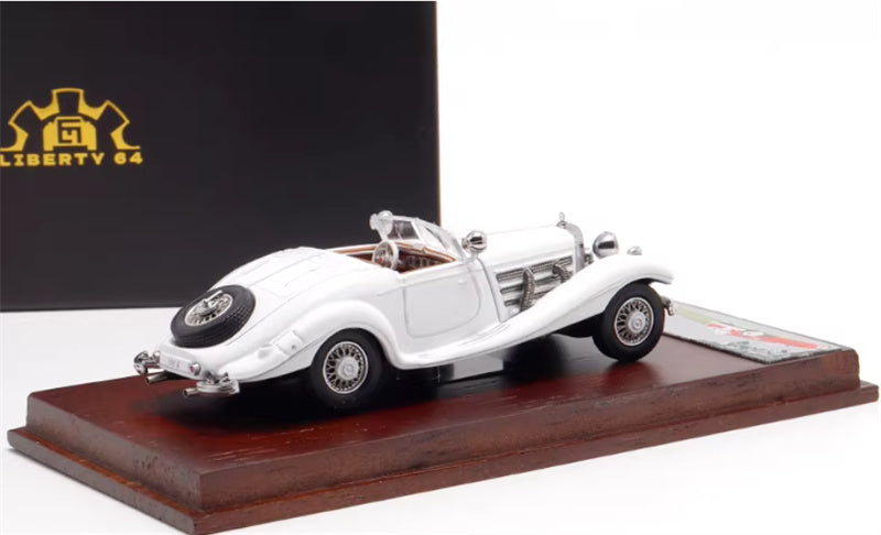 Liberty 64 Mercedes Benz 500K Classic Vintage Car White - without top cover 1:64 Car Pre-built Airliner Model Display view4