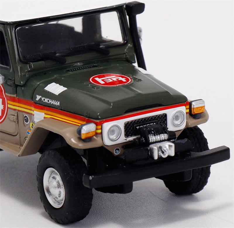 Rhino Model Toyota FJ40 Land Cruiser J40/LC40 Brown green dual splicing 1:64 Truck Pre-built Model view5