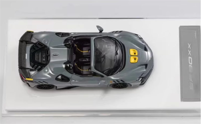 DMH Ferrari SF90 XX Spider Prancing Horse supercar Grey - Convertible Limited Edition 999PCS ONLY 1:64 Car Pre-built Airliner Model Display view2
