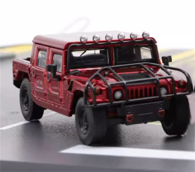 MASTER Hummer H1 off-road vehicle metallic red 1:64 Truck Pre-built Airliner Model Display view4