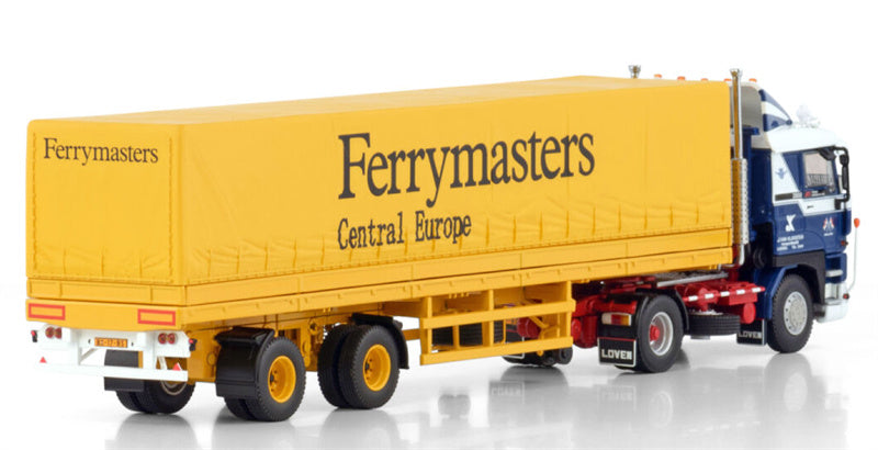 WSI DAF 2800 4X2 CLASSIC CURTAINSIDER TRAILER - 2 AXLE J. van Klooster Ferrymasters 1:50 Truck Pre-built Model