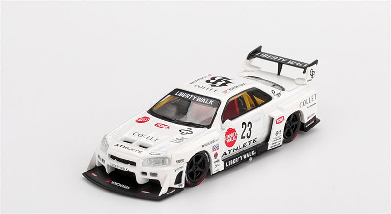 1:64 Nissan LB-ER34 Super Silhouette ATHLETE/COLLET White MINIGT DIECAST Model