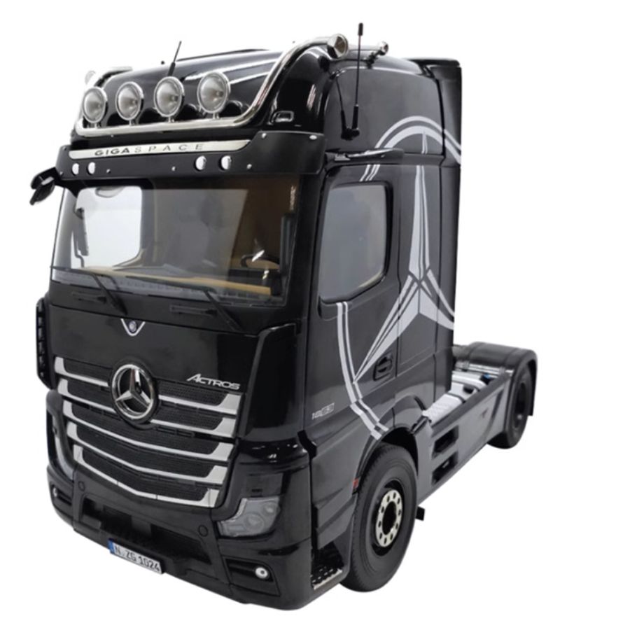NZG Mercedes Benz Actros Lohr Black Benz logo + double-layer trailer KIT 1:18 DIECAST Truck Lorry