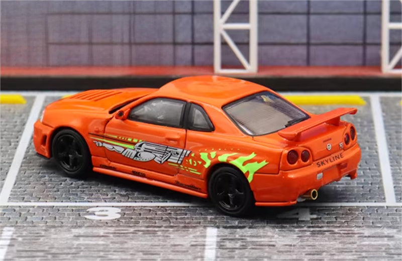 SW Nissan Skyline GTR R34 Z-Tune Limited Edition 599PCS ONLY 1:64 car Pre-built Model view6