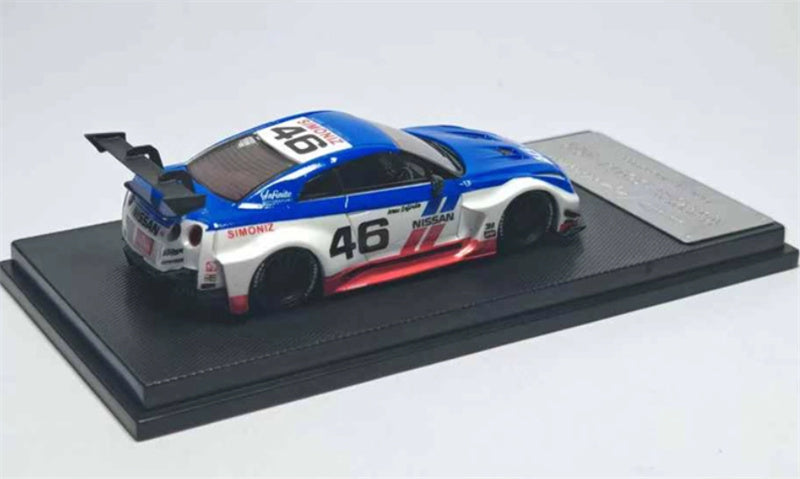 mymodelcollect Nissan 35GT-RR #46 LBWK Limited Edition White Blue 1:64 Car Pre-built Model view4