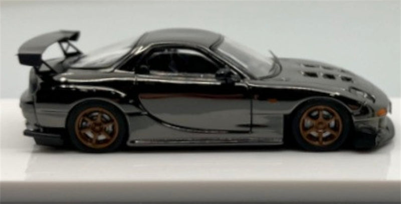 1:64 Mazda RX-7 FD3S Gunmetal Grey with Gold Wheels My Model collect DIECAST Model