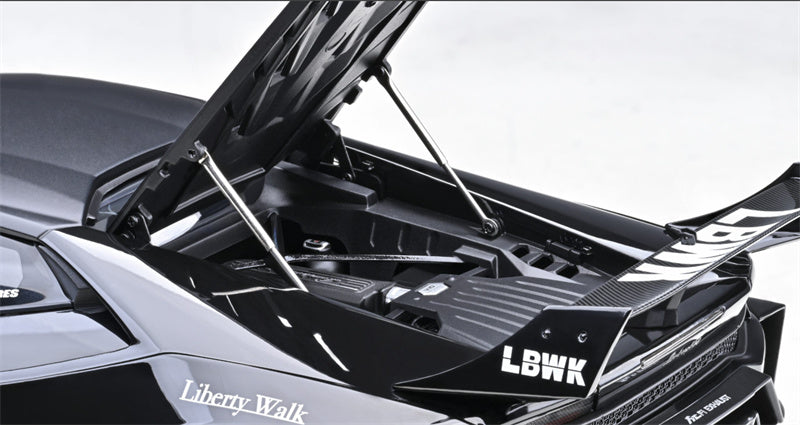 AUTOART Lamborghini HURACAN GT supercar black LBWK AirREX Liberty Walk AK-produce LB PERFORMANCE 1:18 Car Pre-built Model view2