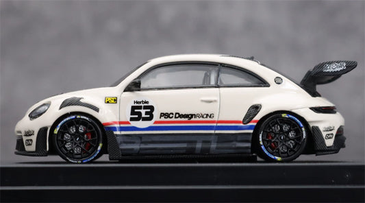 1:64 Porsche 911 992 GT3 Beetle RS milky white Herbie 53# TimeMicro x PSC DESIGN Limited Edition DIECAST Civil Car Model